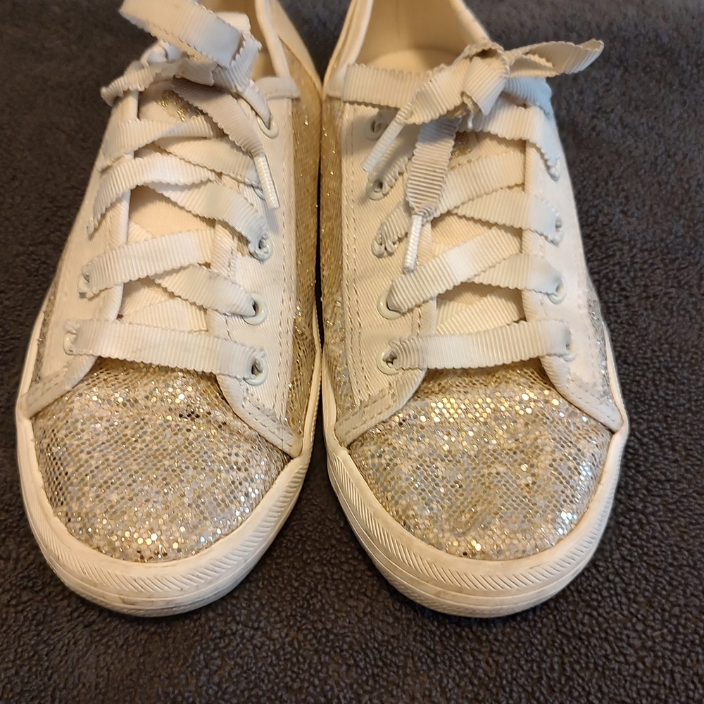 Keds Kids Sneakers in Glittery Gold and White